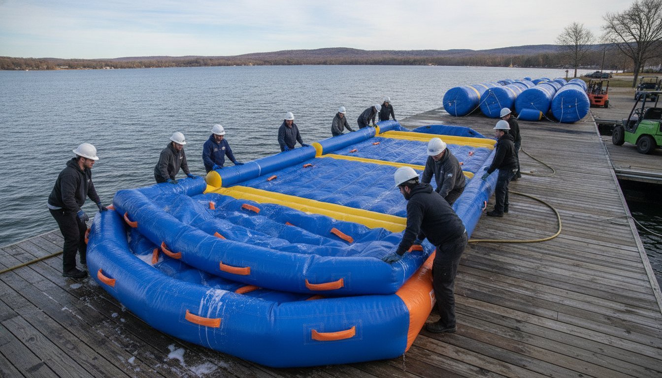 Winter Storage for Commercial Inflatable Water Parks: Protecting Your Waterfront Investment
